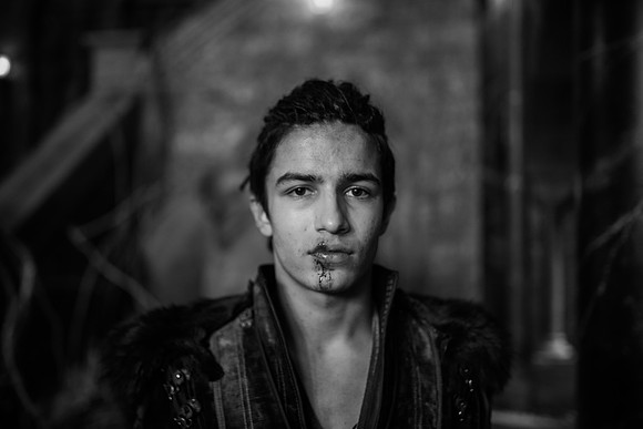 Actor Aramis Knight playing M.K. on the set of Into the Badlands