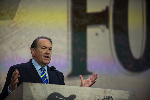Republican Presidential Contenders Speak At 2015 NRA Convention.