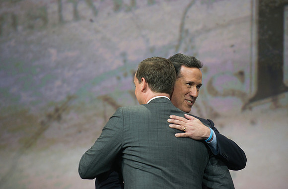 Former Pennsylvania Senator Rick Santorum with NRA's Chris Cox