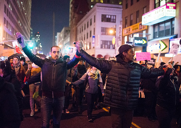 Protesters take to the Streets of Brooklyn Thursday Night.