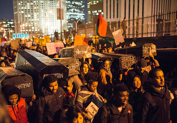 Protests against Police Violence in New York City Cross the Broo