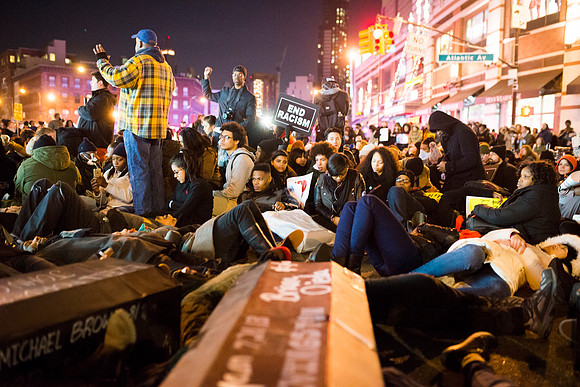 Protesters take to the Streets of Brooklyn Thursday Night.