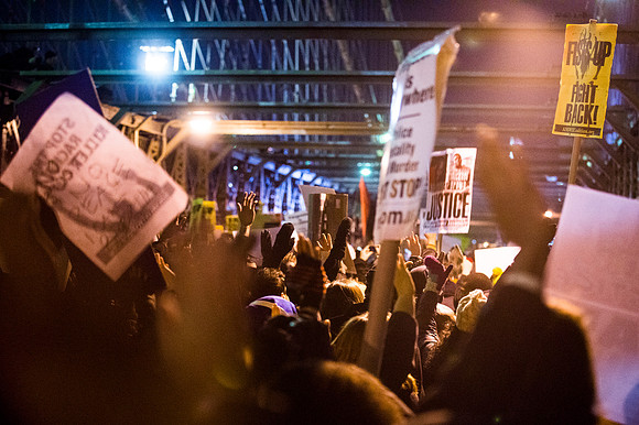 Protests against Police Violence in New York City Cross the Broo