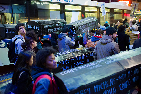 Protesters take to the Streets of Brooklyn Thursday Night.
