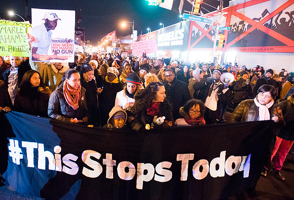 Protesters take to the Streets of Brooklyn Thursday Night.
