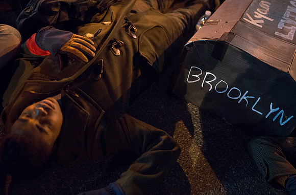 Protesters take to the Streets of Brooklyn Thursday Night.