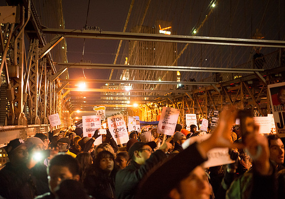 Protests against Police Violence in New York City Cross the Broo