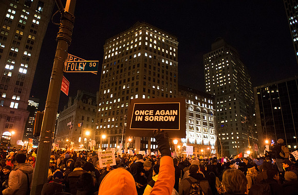Protests against Police Violence in New York City Cross the Broo