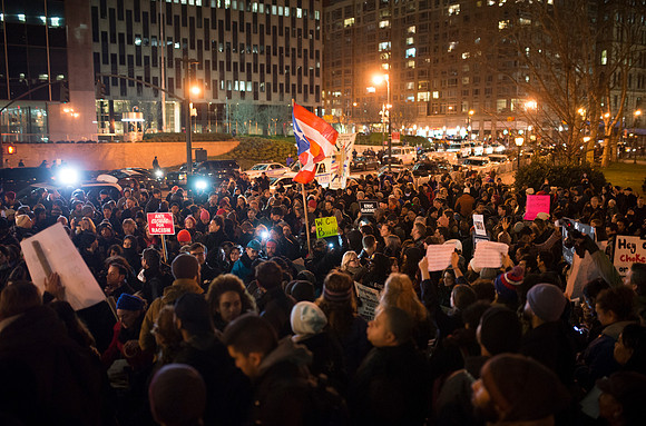 Protests against Police Violence in New York City Cross the Broo