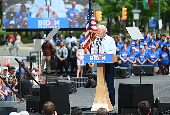 Fmr Vice President Joe Biden speaks in Philadelphia, PA.