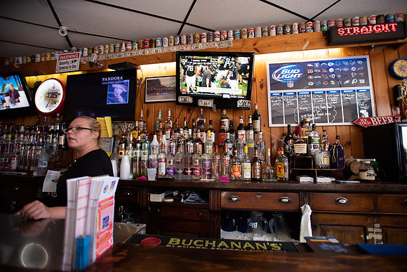 Inside a bar close to the GM plant was serving drinks and providing parking for striking workers.