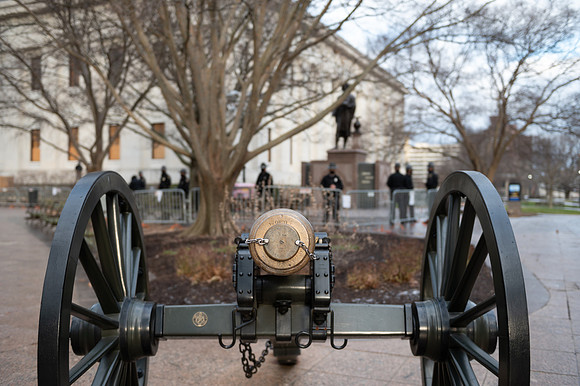 Security around Columbus, OH Capitol Building Jan 16th - Day before rally