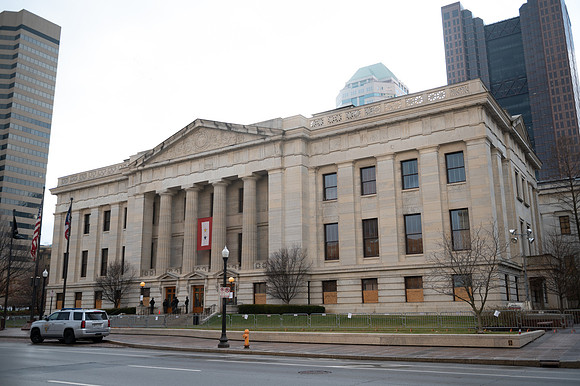 Security around Columbus, OH Capitol Building Jan 16th - Day before rally