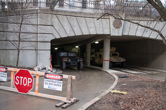Security around Columbus, OH Capitol Building Jan 16th - Day before rally