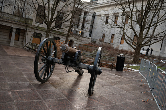 Security around Columbus, OH Capitol Building Jan 16th - Day before rally