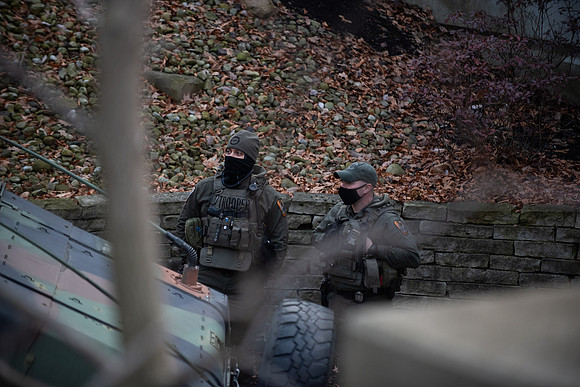 Security around Columbus, OH Capitol Building Jan 16th - Day before rally